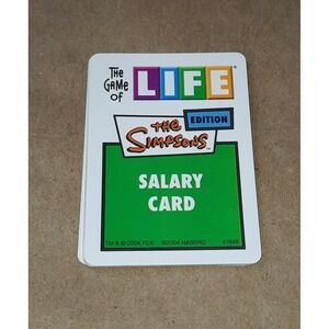Game of Life Simpsons Replacement Piece Salary Cards